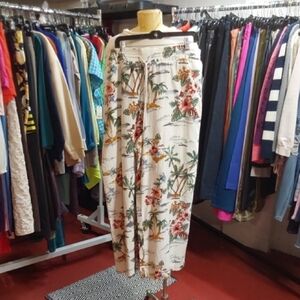 Womens Floral Tropical Print Pants